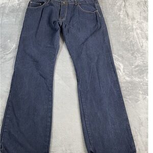 Men's Dark Blue Denim Jeans - Classic Straight Fit